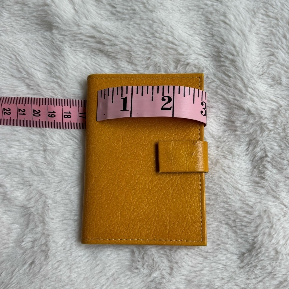 Vintage Buxton Oasis Leather Card Case Mustard Yellow Mini Wallet Made in Canada - Picture 11 of 13